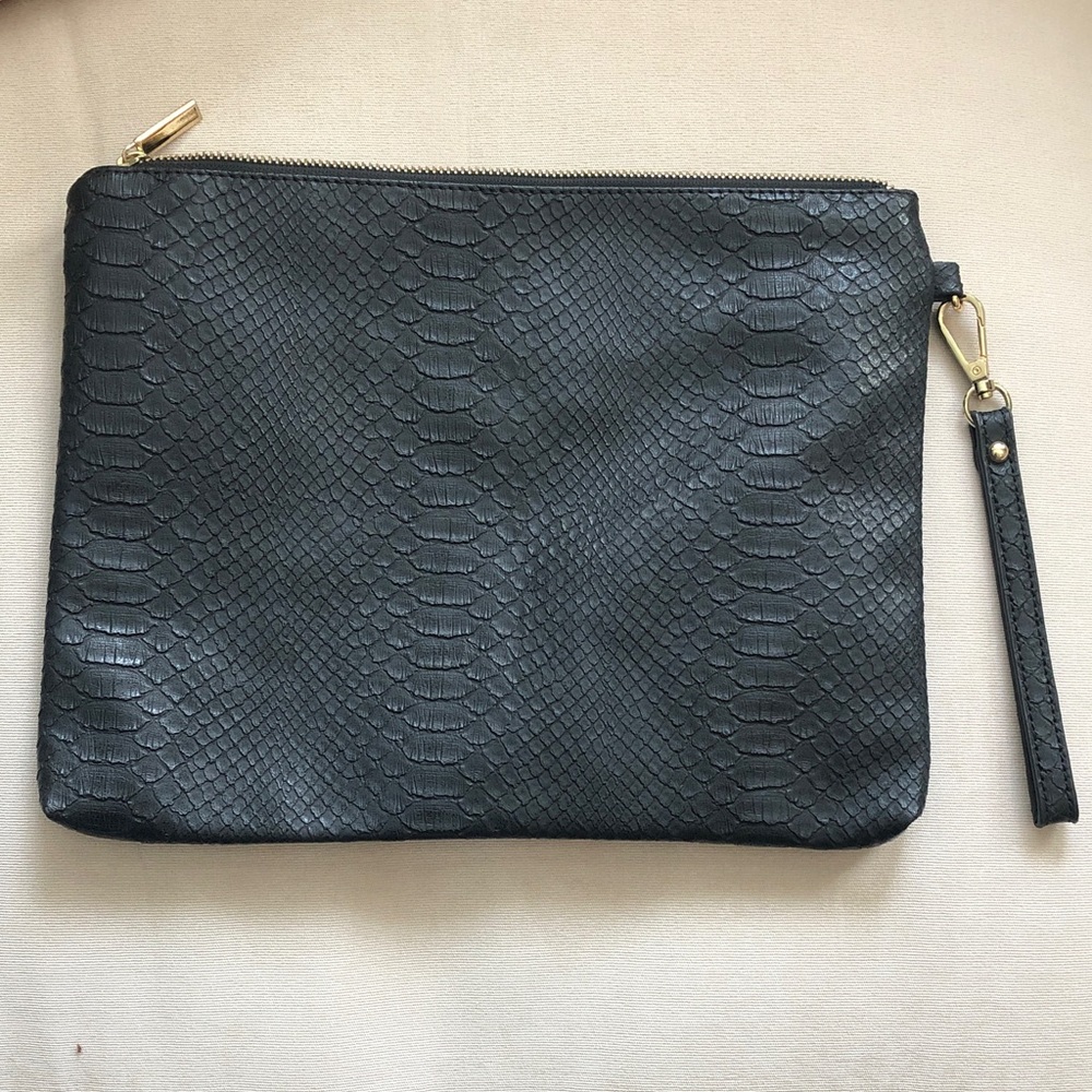 Black Textured Clutch